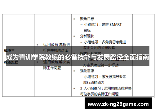 成为青训学院教练的必备技能与发展路径全面指南
