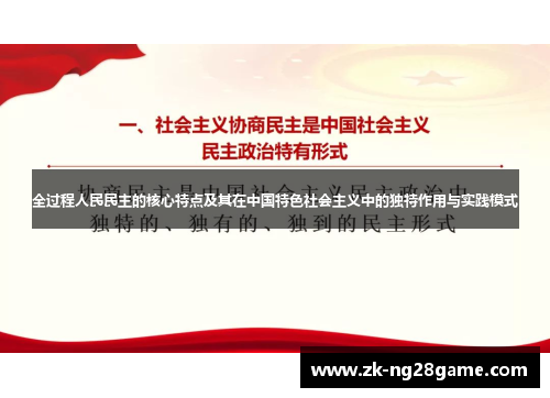 全过程人民民主的核心特点及其在中国特色社会主义中的独特作用与实践模式
