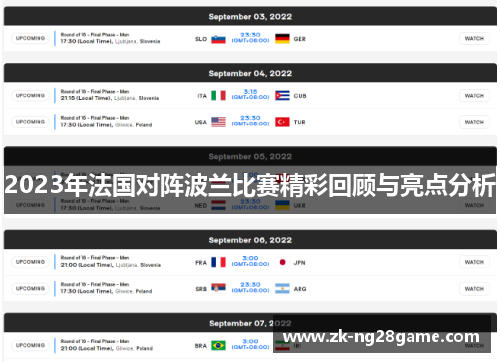 2023年法国对阵波兰比赛精彩回顾与亮点分析