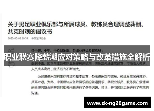 职业联赛降薪潮应对策略与改革措施全解析